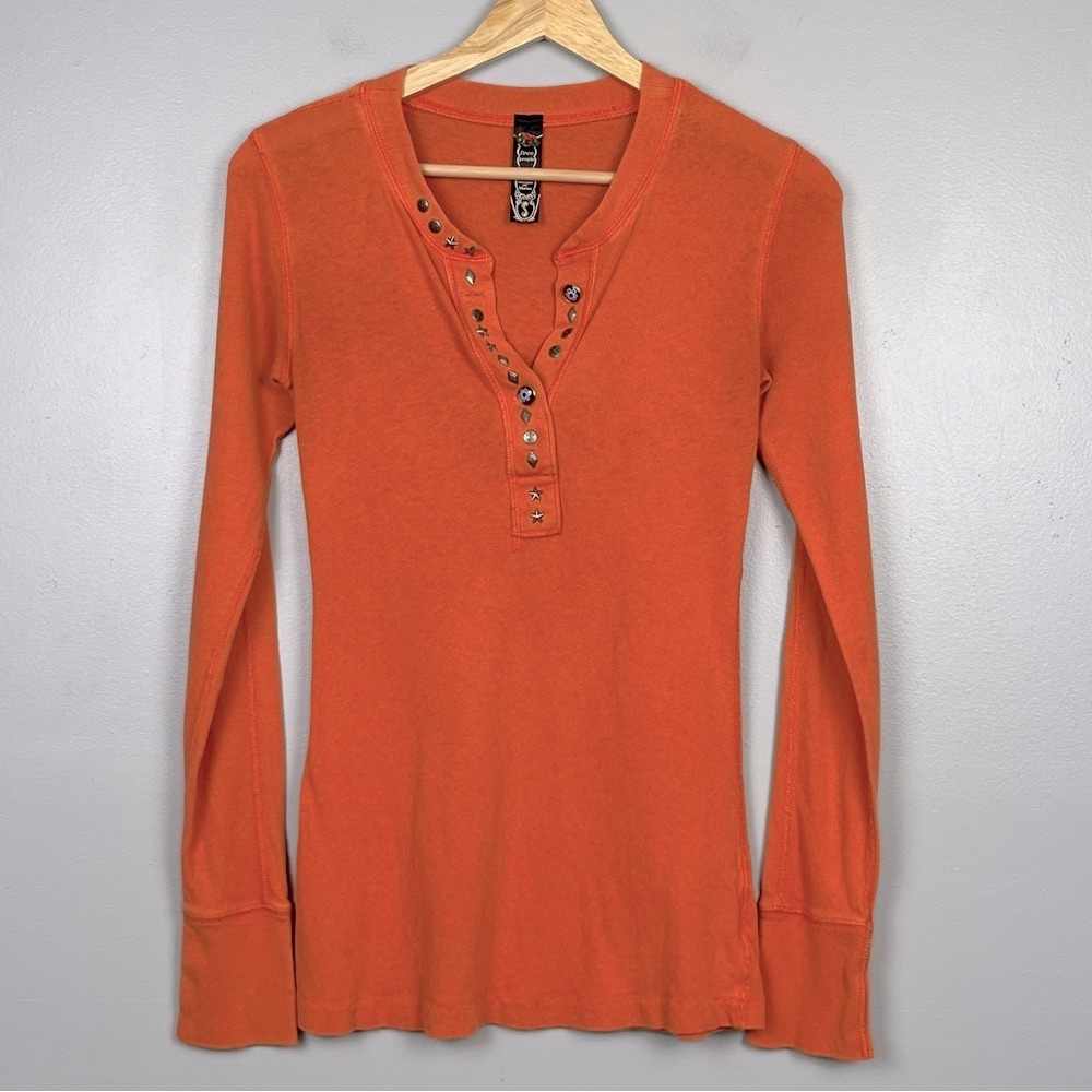 Free People Orange Long Sleeve Top